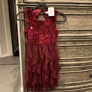 Speechless Kids Sparkling Red Sequin Dress sz 10